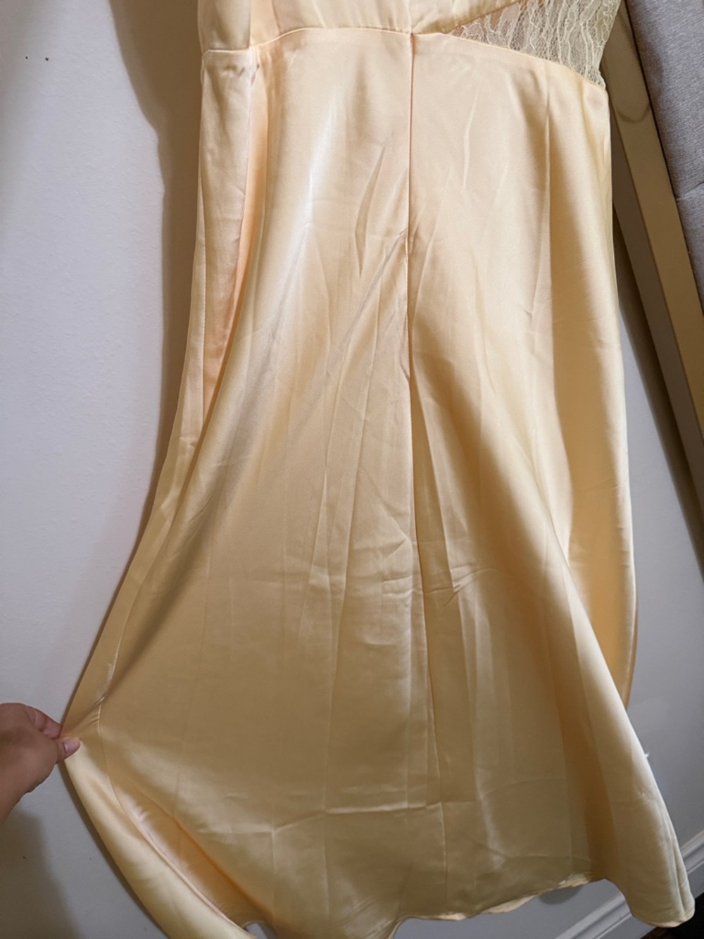 Petal & Pup Pale Yellow Satin Midi Dress - Picture 5 of 10